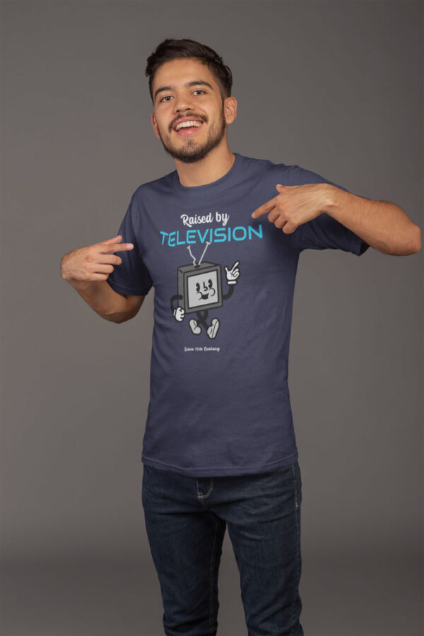 Raised By Television Since 19th Century Men's T-Shirt - Image 3