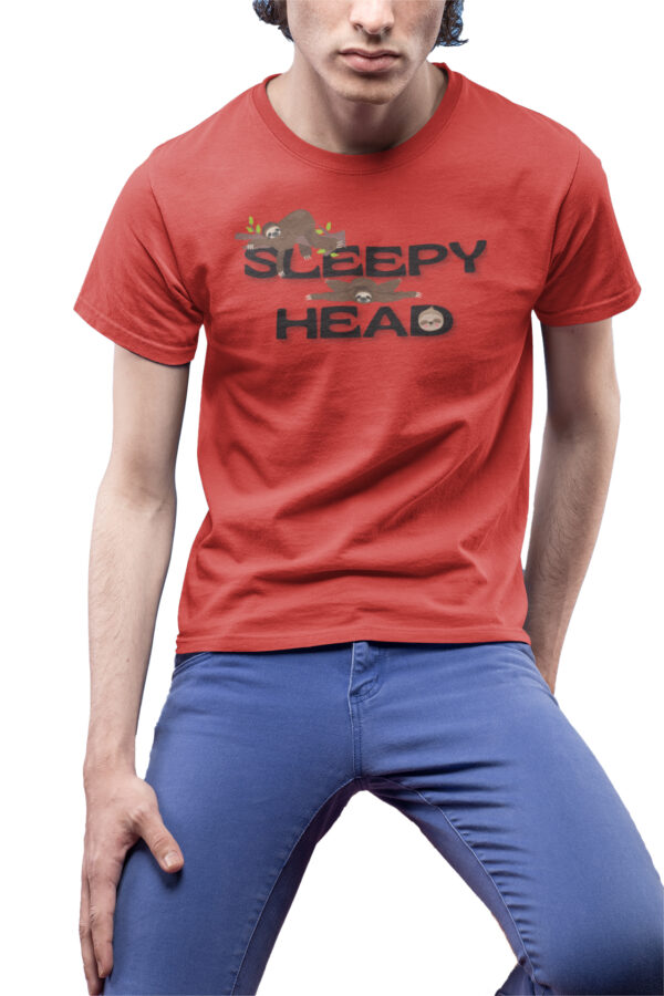 Sleepy Head Sloth T-Shirt for Men - DK - Image 5