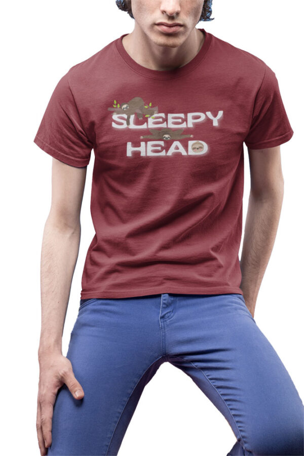 Sleepy Head Sloth T-Shirt for Men - LT - Image 2