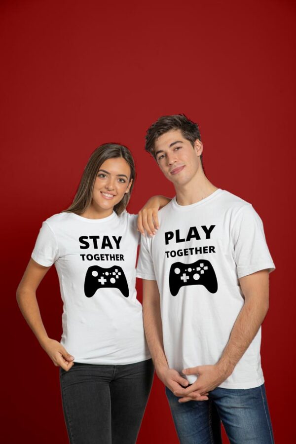 Stay Together Play Together Valentine Couples T-Shirt - DK - Image 3