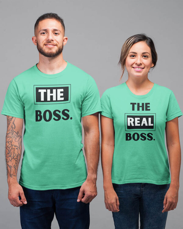 The Boss, The Real Boss Valentine Couple T-Shirt - DK - Image 4