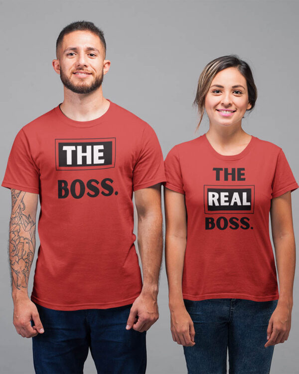 The Boss, The Real Boss Valentine Couple T-Shirt - DK - Image 5