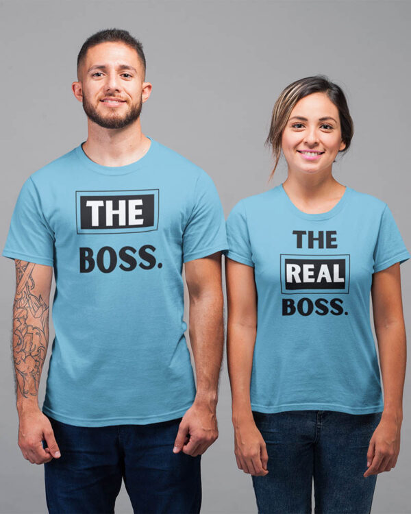 The Boss, The Real Boss Valentine Couple T-Shirt - DK