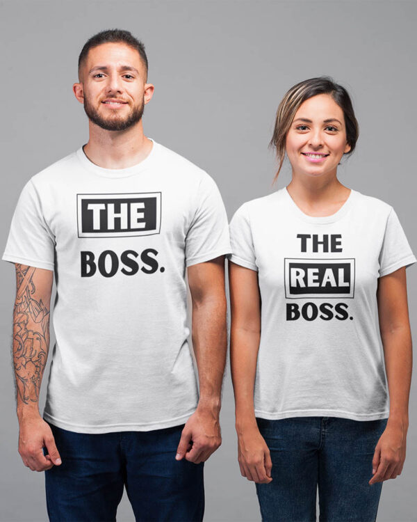 The Boss, The Real Boss Valentine Couple T-Shirt - DK - Image 2