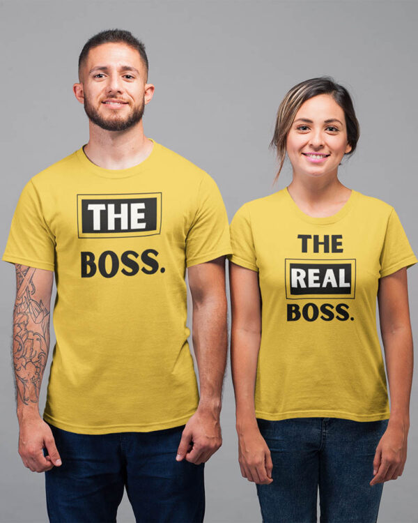 The Boss, The Real Boss Valentine Couple T-Shirt - DK - Image 3