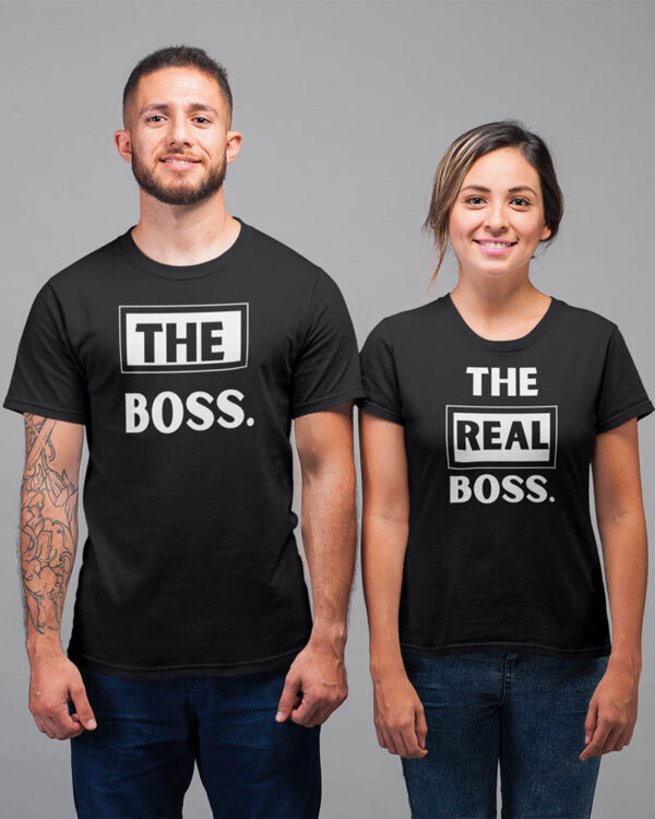 The Boss, The Real Boss Valentine Couple T-Shirt - LT - Image 3