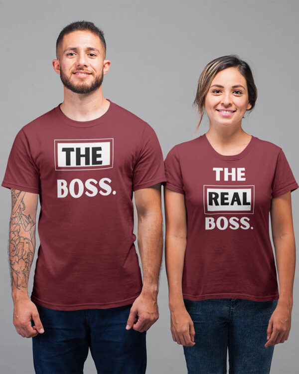 The Boss, The Real Boss Valentine Couple T-Shirt - LT - Image 5