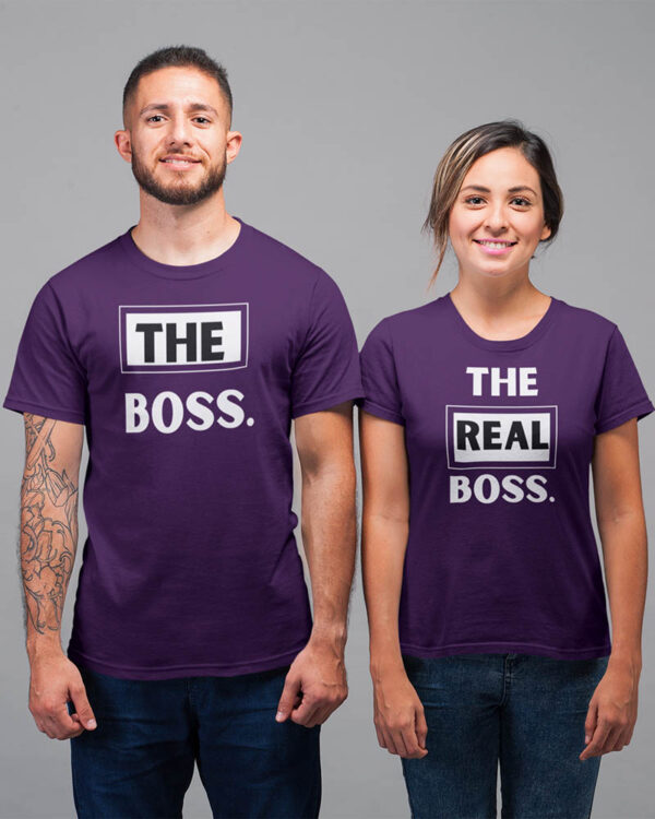 The Boss, The Real Boss Valentine Couple T-Shirt - LT