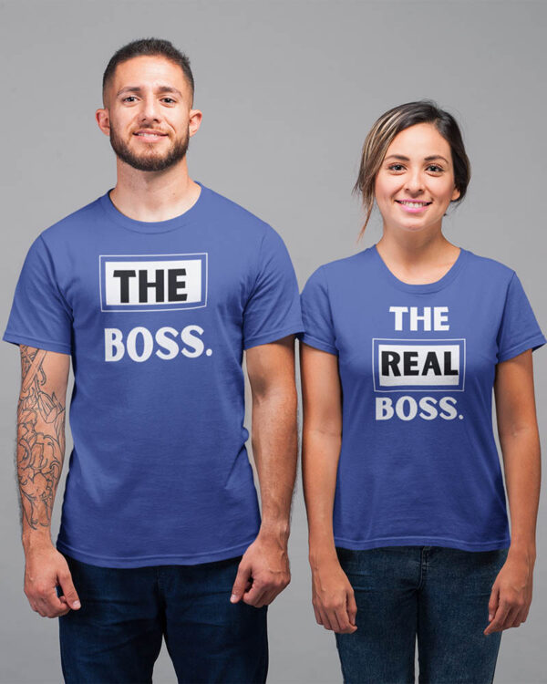 The Boss, The Real Boss Valentine Couple T-Shirt - LT - Image 2