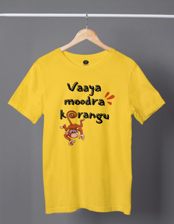 Vaaya Moodra Korangu Movie Men's T-Shirt -DK - Image 3