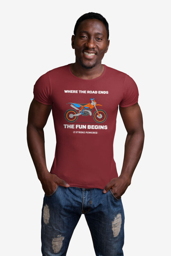 Where the Road Ends, The Run Begins- Two Stroke powered Men's T-Shirt - Image 2