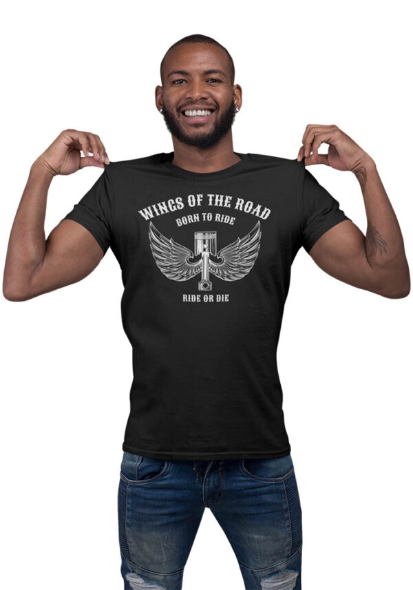 Wings of the Road Born to Ride, Ride or Die T-Shirt for Men - LT