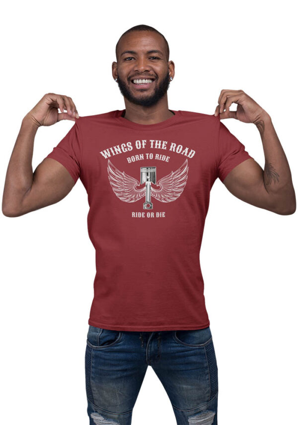 Wings of the Road Born to Ride, Ride or Die T-Shirt for Men - LT - Image 2