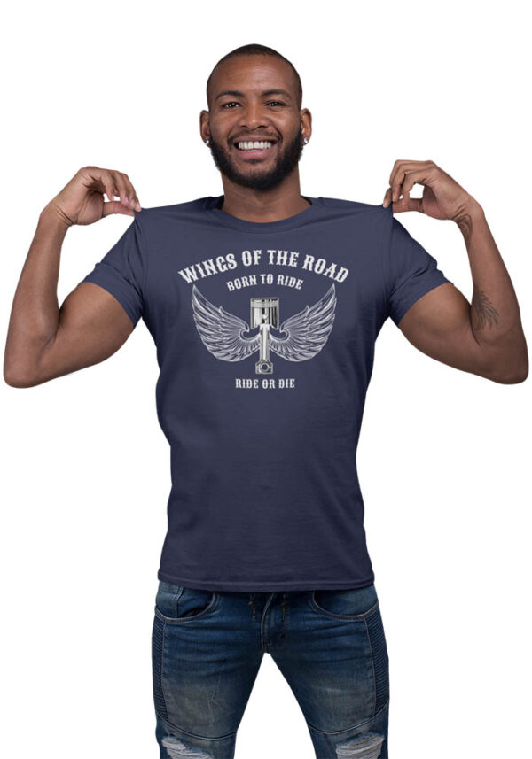 Wings of the Road Born to Ride, Ride or Die T-Shirt for Men - LT - Image 3