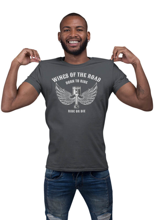 Wings of the Road Born to Ride, Ride or Die T-Shirt for Men - LT - Image 4