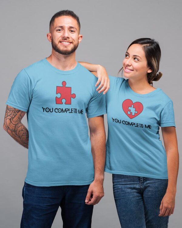 You Complete Me, Heart Lego Valentine Couples T-Shirt - DK - Image 3