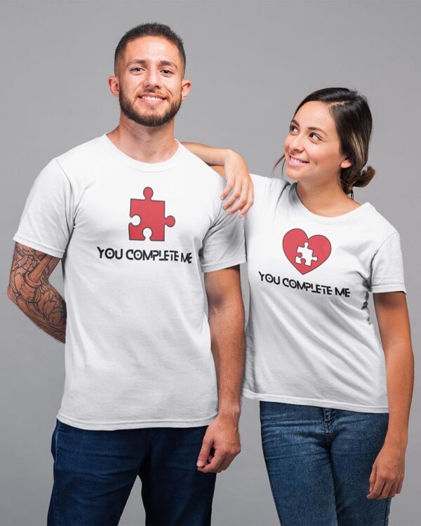 You Complete Me, Heart Lego Valentine Couples T-Shirt - DK - Image 4