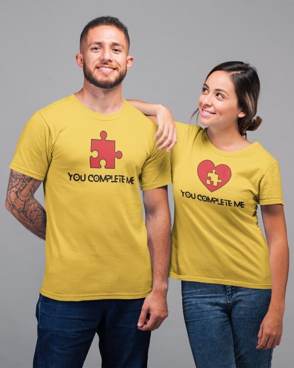 You Complete Me, Heart Lego Valentine Couples T-Shirt - DK