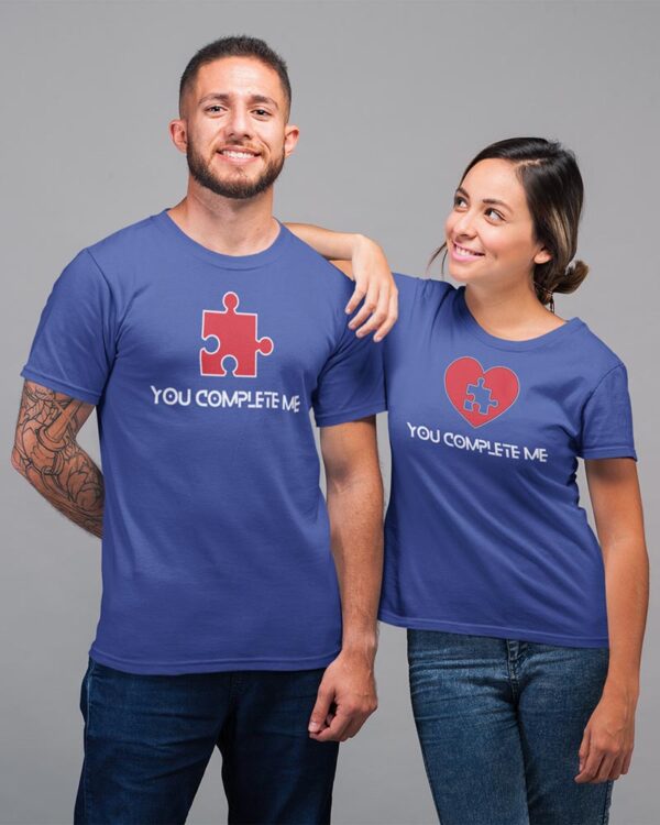 You Complete me, Heart Lego Valentine Couples T-Shirt - LT - Image 5