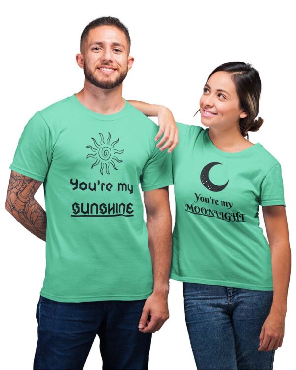 You're My Sunshine, You're My Moonlight Valentine Couple T-Shirt - DK - Image 4