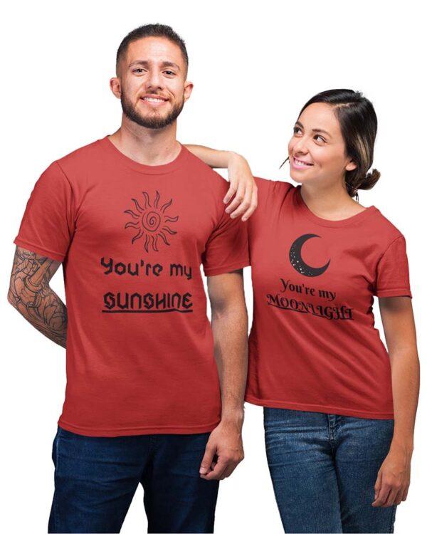 You're My Sunshine, You're My Moonlight Valentine Couple T-Shirt - DK - Image 5