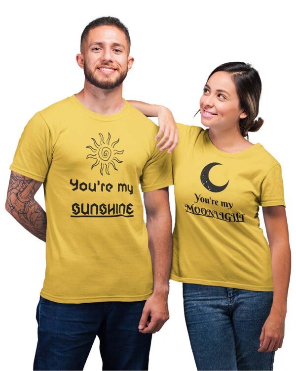 You're My Sunshine, You're My Moonlight Valentine Couple T-Shirt - DK - Image 3