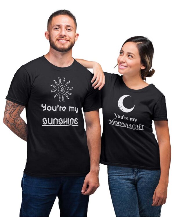 You're My Sunshine, You're My Moonlight Valentine Couple T-Shirt - LT - Image 5