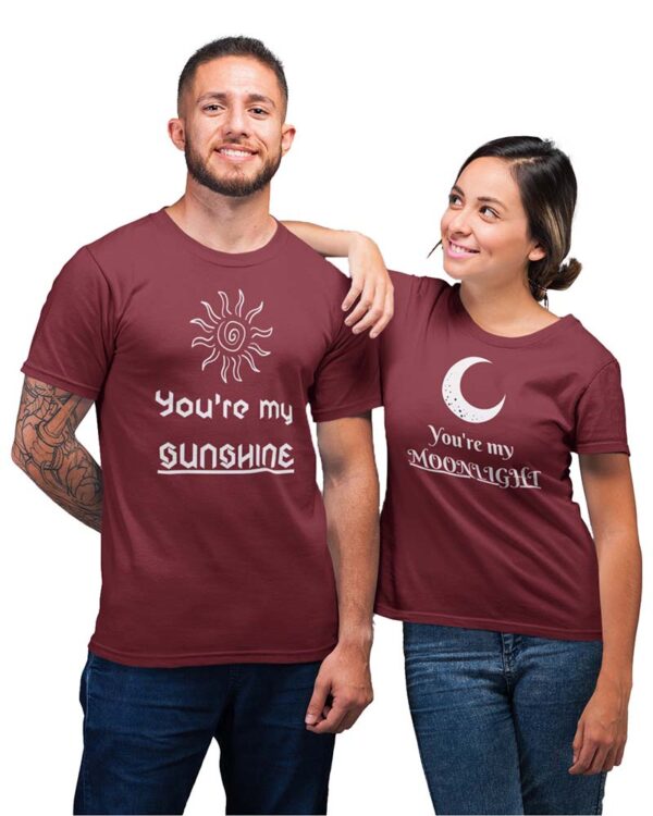 You're My Sunshine, You're My Moonlight Valentine Couple T-Shirt - LT - Image 7