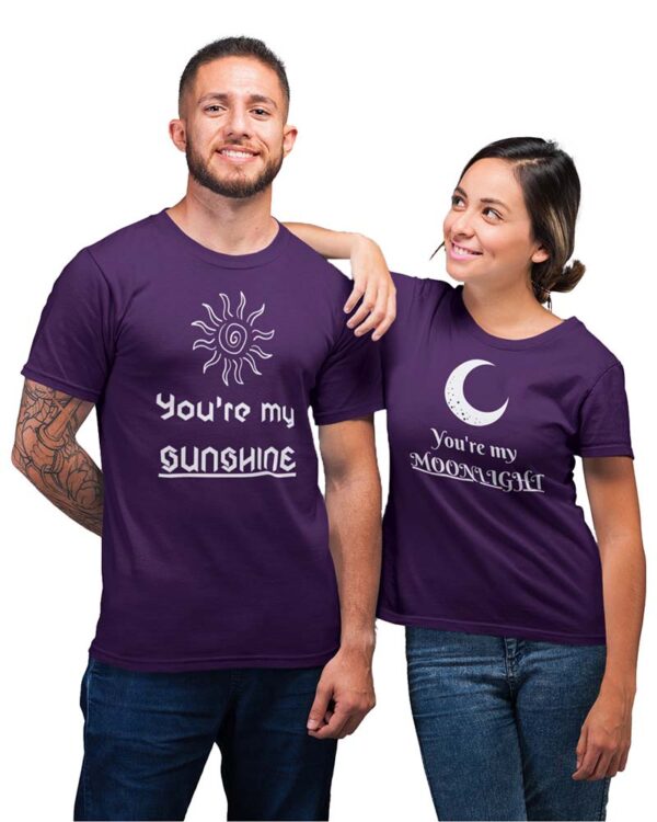 You're My Sunshine, You're My Moonlight Valentine Couple T-Shirt - LT - Image 2