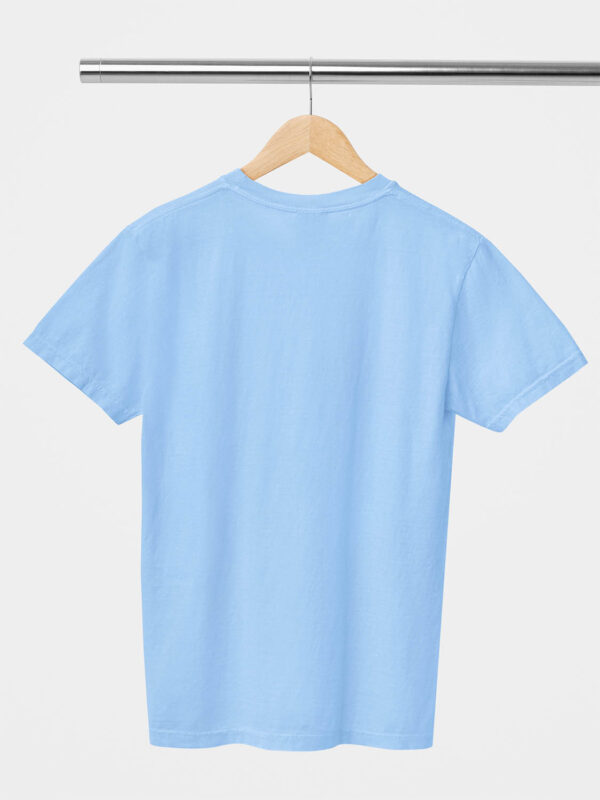 Baby Blue Classic Plain Round Neck T-Shirt for Men - Image 2