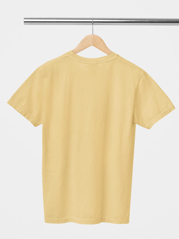 Beige Classic Plain Round Neck T-Shirt for Men - Image 2