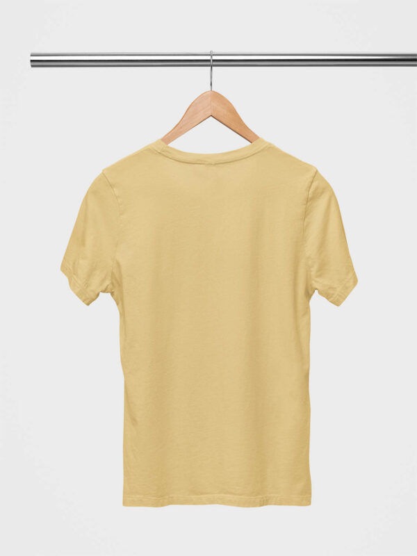 Beige Classic Plain Round Neck T-Shirt for Women - Image 2