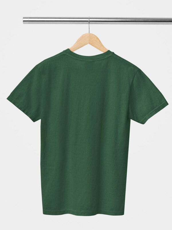 Bottle Green Classic Plain Round Neck T-Shirt for Men - Image 2