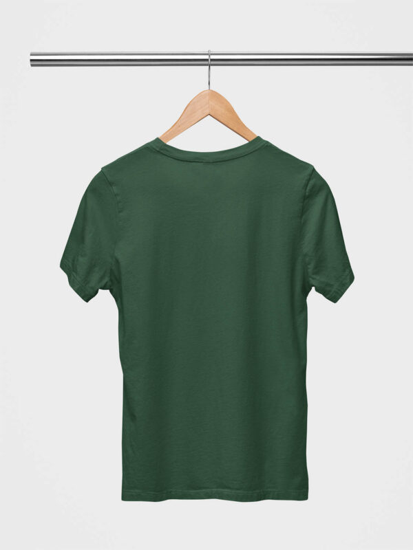 Bottle Green Classic Plain Round Neck T-Shirt for Women - Image 2