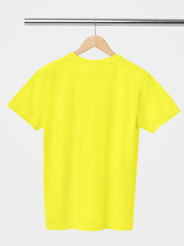 Bright Yellow Classic Plain Round Neck T-Shirt for Unisex - Image 2