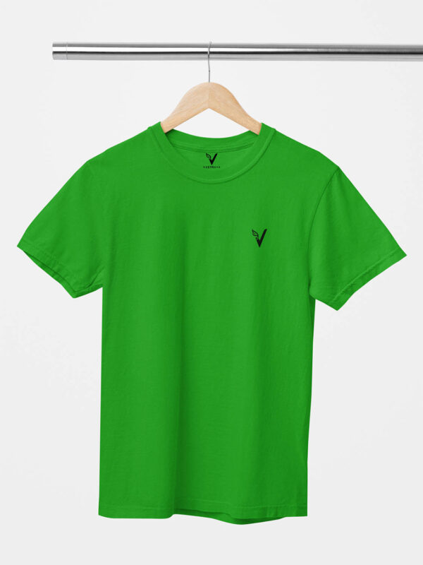 Flag Green Classic Plain Round Neck T-Shirt for Men