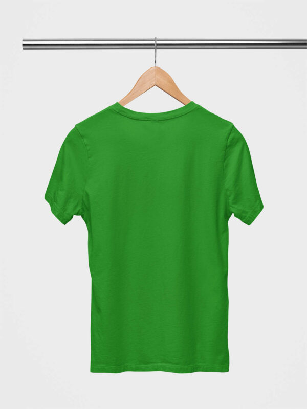 Flag Green Classic Plain Round Neck T-Shirt for Women - Image 2