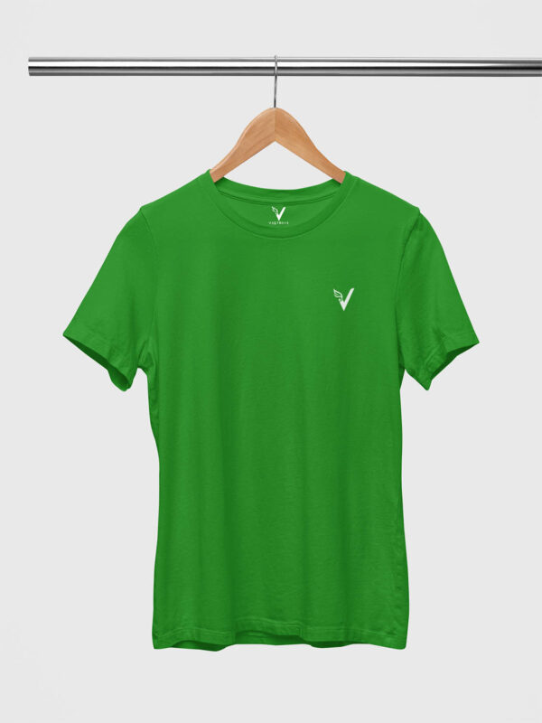 Flag Green Classic Plain Round Neck T-Shirt for Women