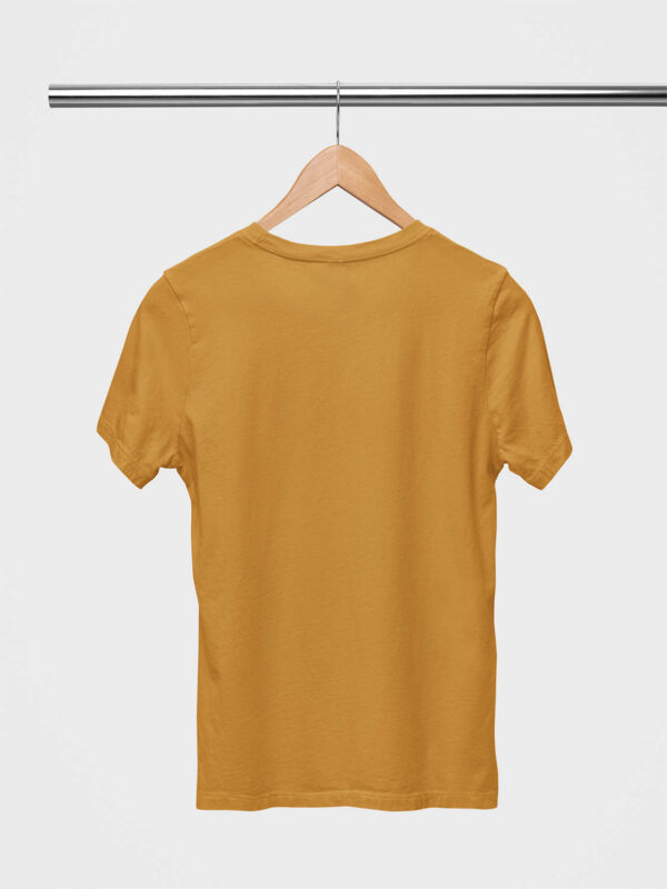 Mustard Yellow Classic Plain Round Neck T-Shirt for Women - Image 2