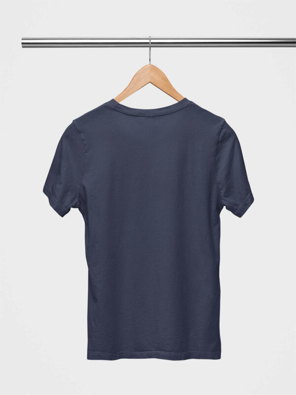 Navy Blue Classic Plain Round Neck T-Shirt for Women - Image 2