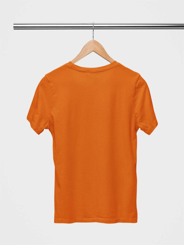 Orange Classic Plain Round Neck T-Shirt for Women - Image 2