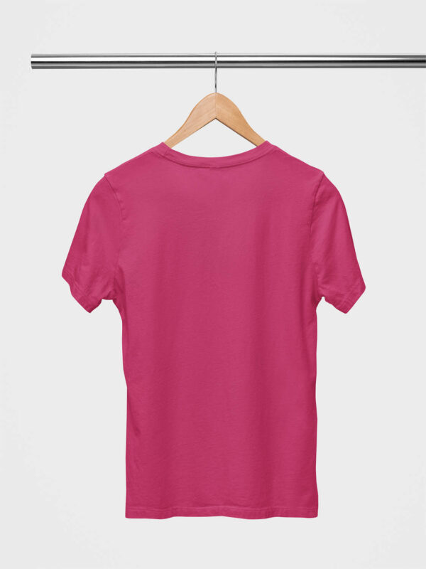 Pink Classic Plain Round Neck T-Shirt for Women - Image 2