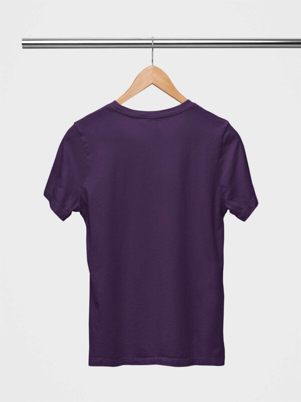 Purple Classic Plain Round Neck T-Shirt for Women - Image 2