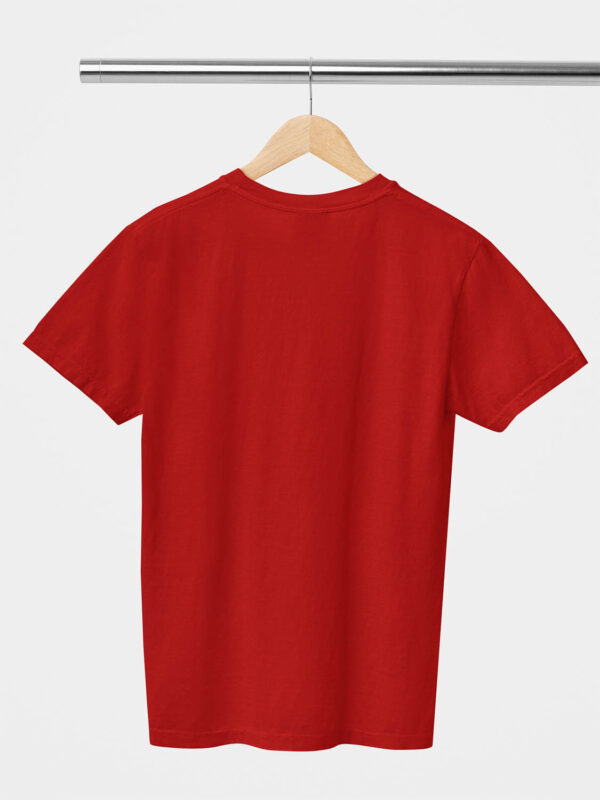 Red Classic Plain Round Neck T-Shirt for Men - Image 2