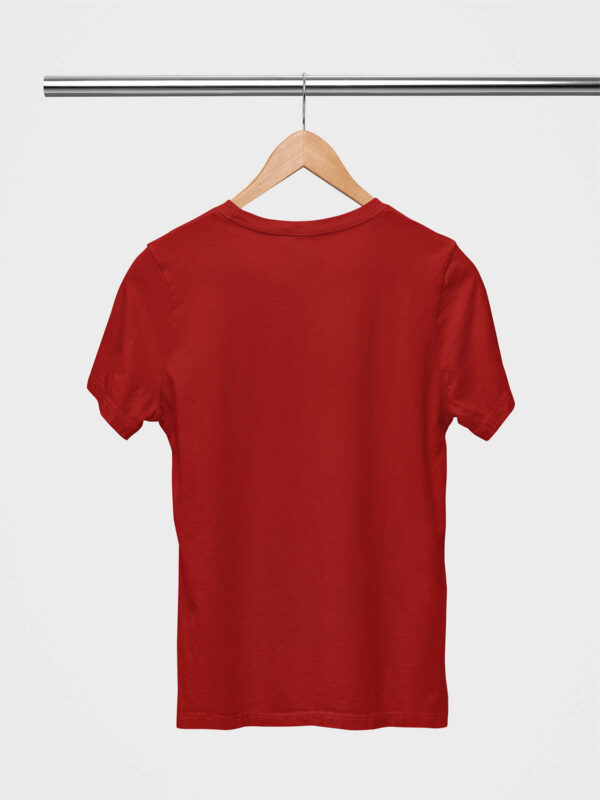 Red Classic Plain Round Neck T-Shirt for Women - Image 2