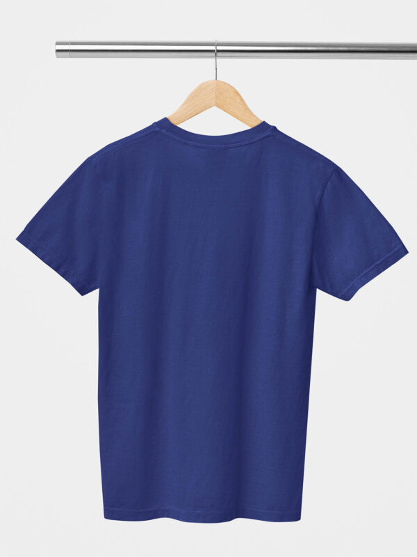 Royal Blue Classic Plain Round Neck T-Shirt for Men - Image 2