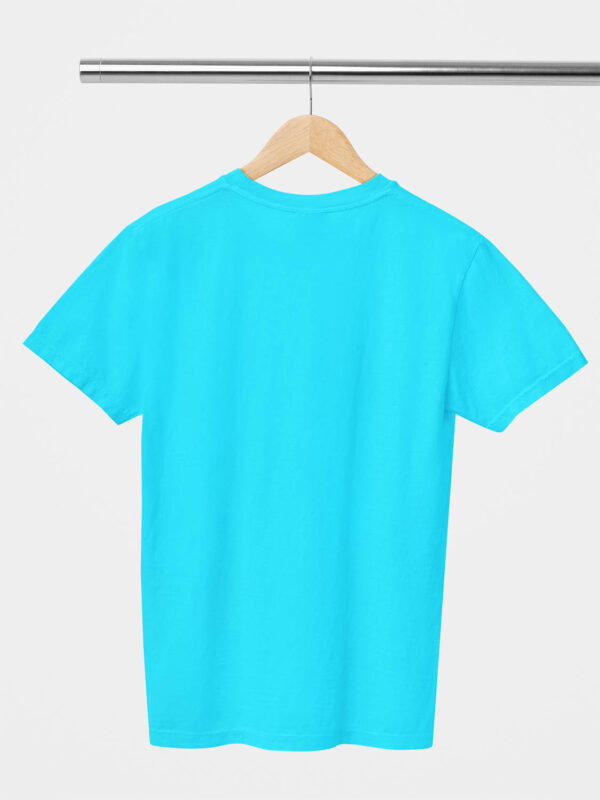 Sky Blue Classic Plain Round Neck T-Shirt for Men - Image 2