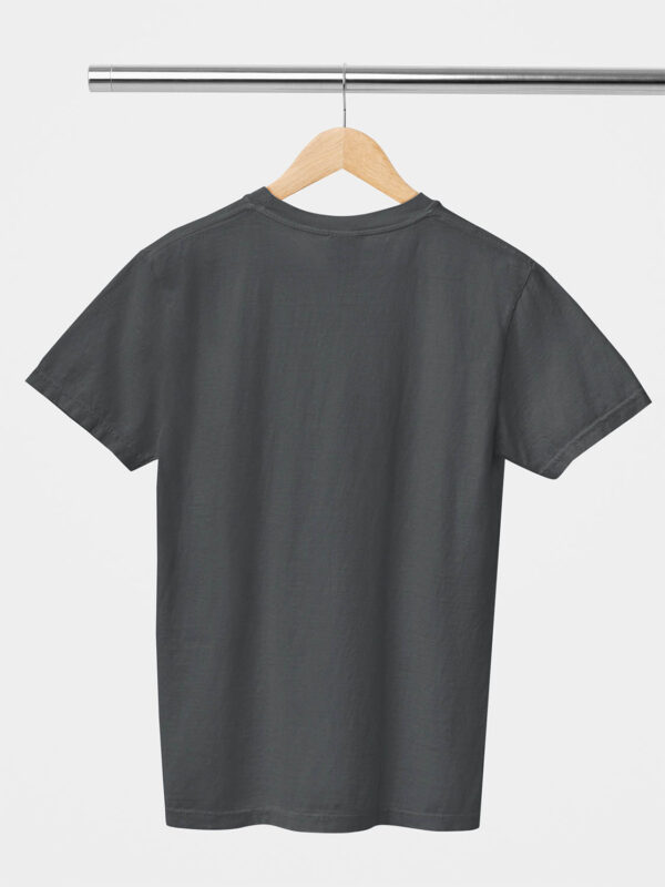 Steel Grey Classic Plain Round Neck T-Shirt for Men - Image 2