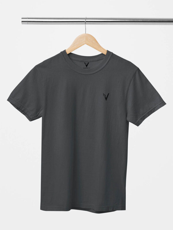 Steel Grey Classic Plain Round Neck T-Shirt for Men