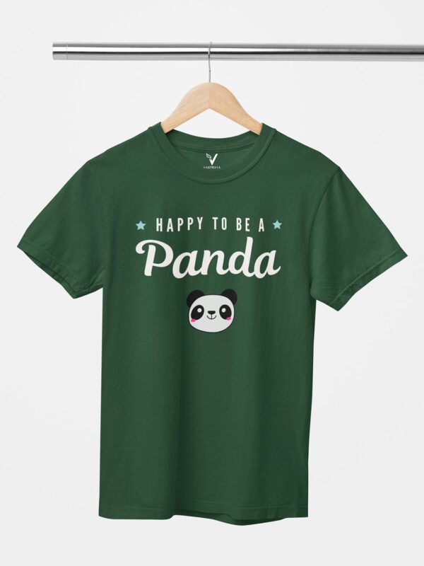 Happy To Be a Panda Design Printed Unisex T-Shirt - Image 8